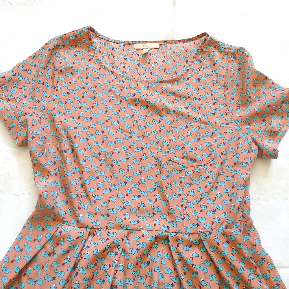 Monteau Mauve Orange Elephant Dress